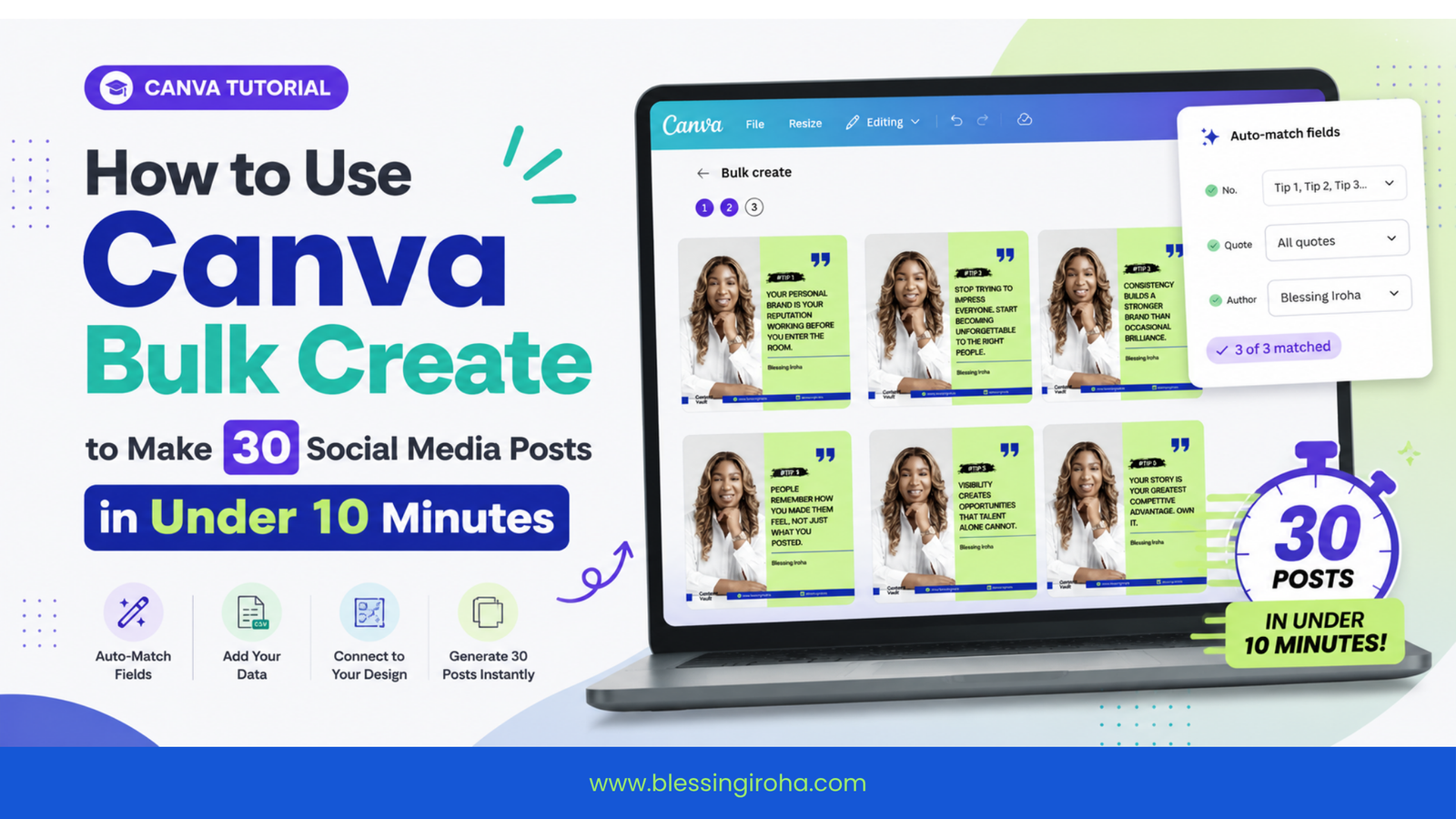 How to Use Canva Bulk Create to Make 30 Social Media Posts in Under 10 Minutes